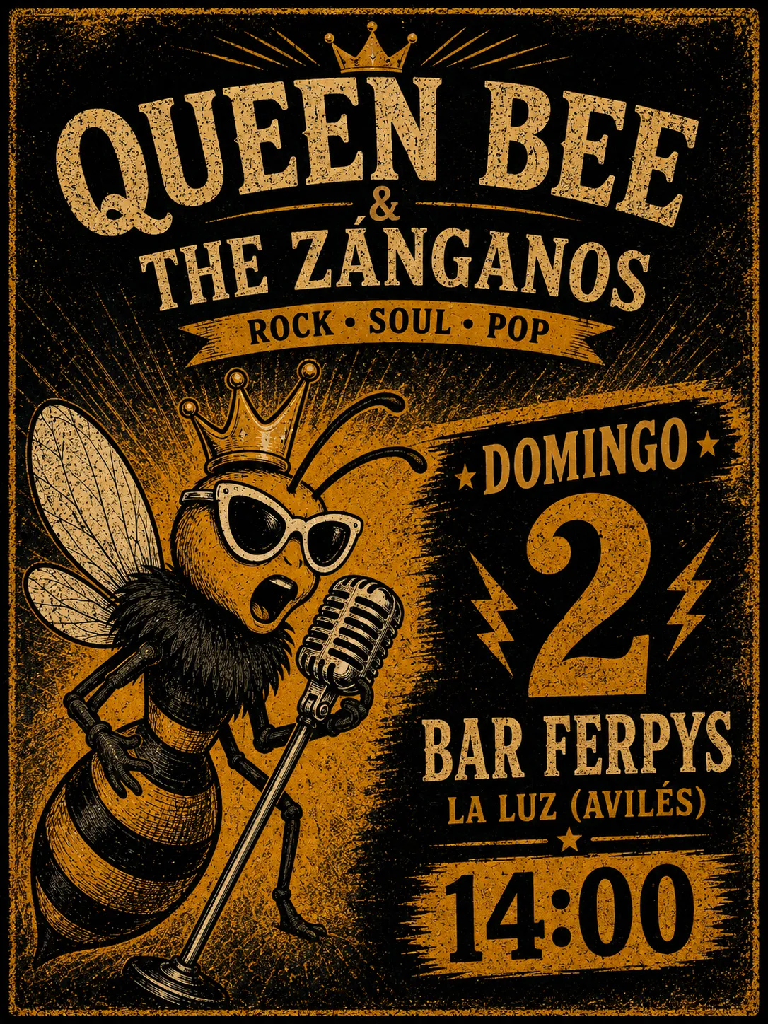 Queen Bee & The Zánganos en Bar Ferpys, Avilés