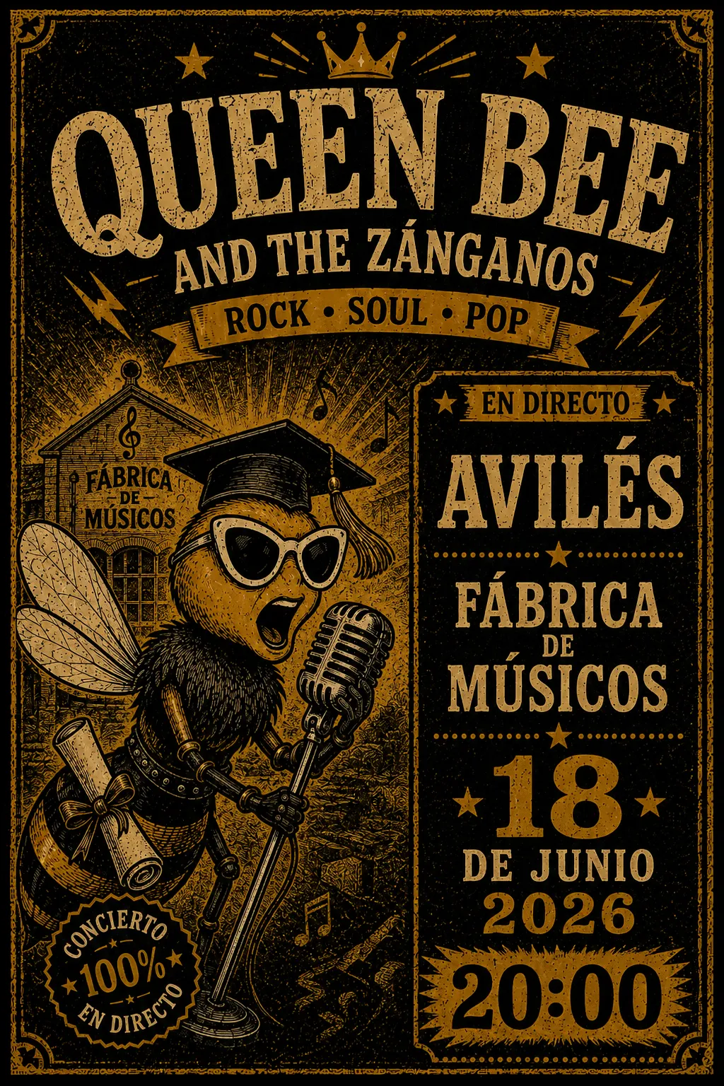 Queen Bee & The Zánganos en La Fabrica de Musicos, Avilés